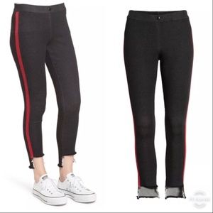 Zeza B High/Low Tuxedo Denim Leggings, Size L